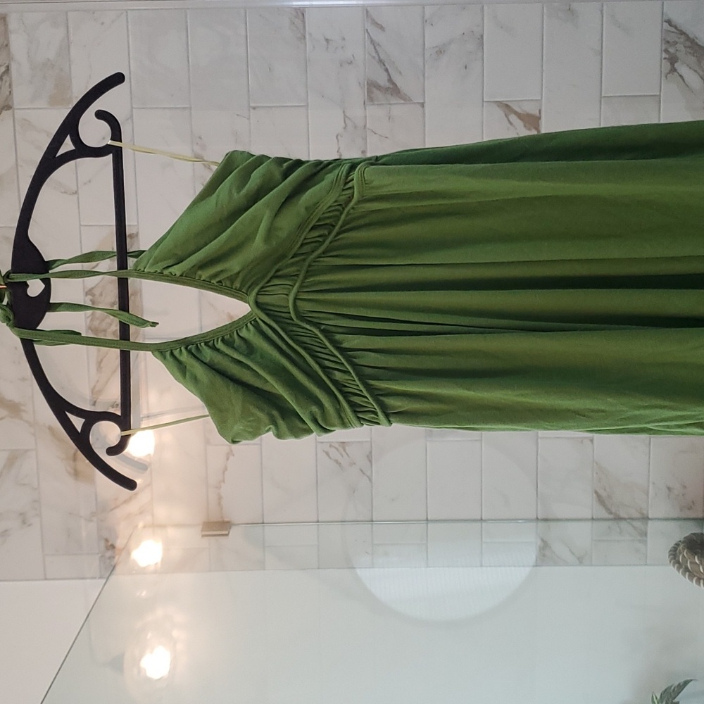 Green Jersey Halter Dress